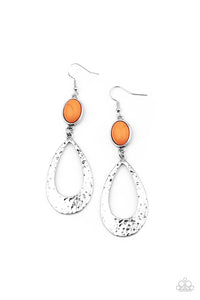Paparazzi ~ Badlands Baby ~ Orange Earrings