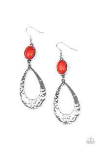 Paparazzi ~ Badlands Baby ~ Red Earrings