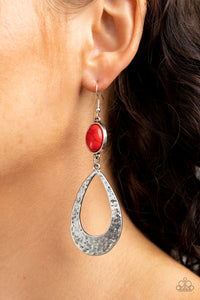 Paparazzi ~ Badlands Baby ~ Red Earrings