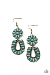Paparazzi ~ Badlands Eden ~ Brass and Turquoise Earrings