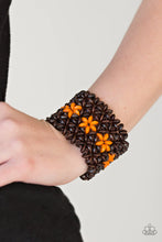 Load image into Gallery viewer, Paparazzi ~ Bahama Babe ~ Orange Wooden Bracelet with Stretchy Bands