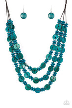 Load image into Gallery viewer, Paparazzi ~ Barbados Bopper ~ Blue Wooden Bead Necklace Set