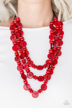Load image into Gallery viewer, Paparazzi ~ Barbados Bopper ~ Red Wooden Bead Necklace Set