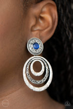 Load image into Gallery viewer, Paparazzi ~ Bare Your Soul ~ Blue Clip-On Earrings - Klassy Jewelz Boutique