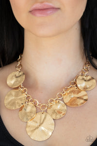 Paparazzi ~ Barely Scratched The Surface ~ Gold  Necklace Set