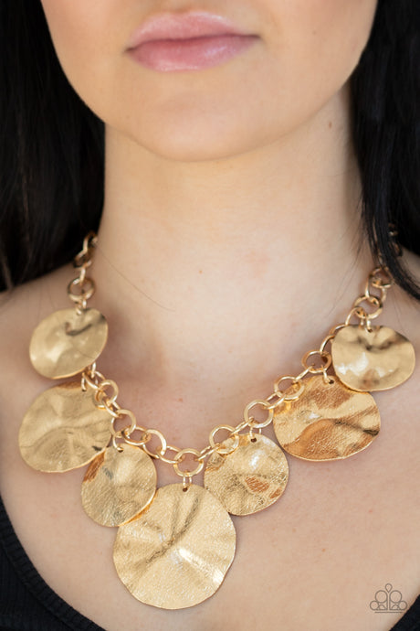 Paparazzi ~ Barely Scratched The Surface ~ Gold  Necklace Set