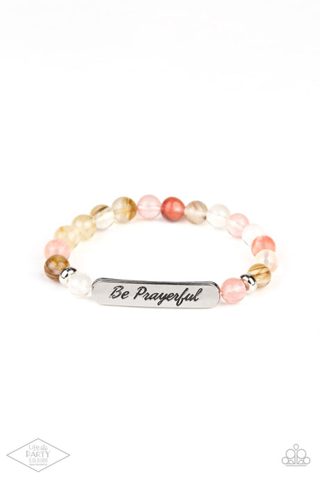 Paparazzi ~ Be Prayerful ~ Multi-colored Beaded Inspirational Urban Bracelet (Life of the Party Exclusive)