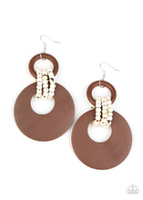 Load image into Gallery viewer, Paparazzi ~ Beach Day Drama ~ Brown Wooden Earrings