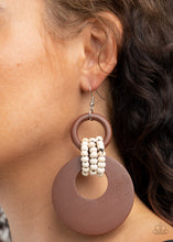 Load image into Gallery viewer, Paparazzi ~ Beach Day Drama ~ Brown Wooden Earrings