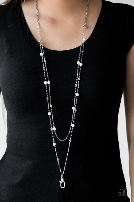 Paparazzi ~ Beach Party Pageant ~ White Lanyard Necklace Set