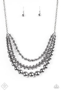 Paparazzi ~ Beaded Beauty ~ Black Gunmetal Necklace Set (Fashion Fix Exclusive)