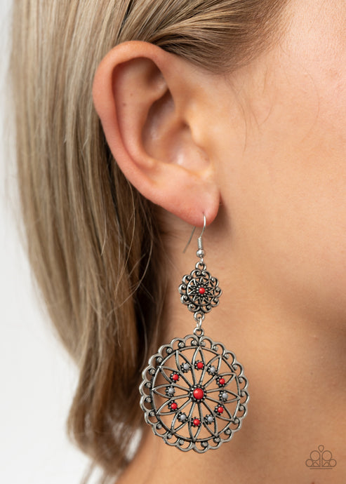 Paparazzi ~ Beaded Brilliance ~ Red Earrings