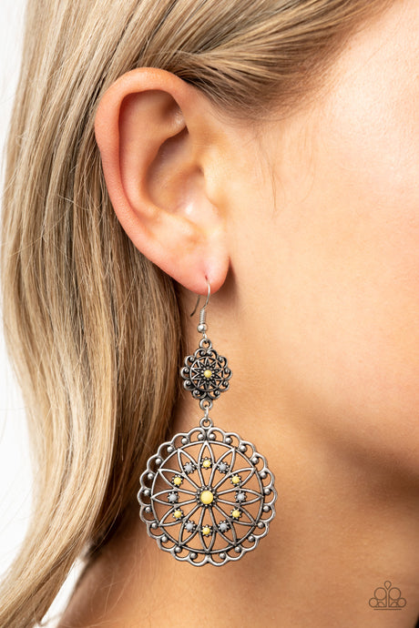 Paparazzi ~ Beaded Brilliance ~ Yellow Earrings