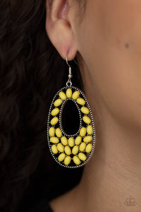 Paparazzi ~ Beaded Shores ~ Yellow Earrings