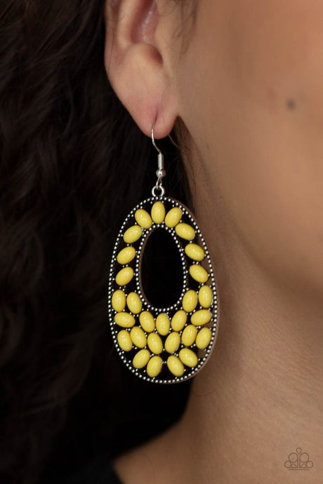 Paparazzi ~ Beaded Shores ~ Yellow Earrings