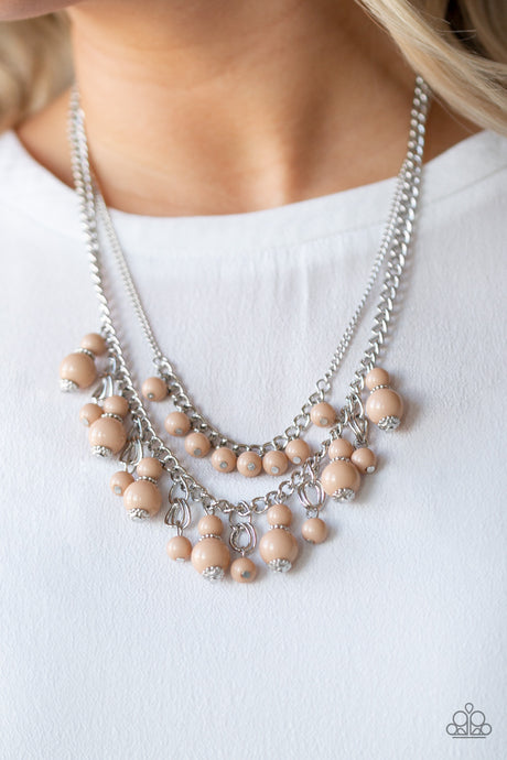 Paparazzi ~ Beautifully Beaded ~ Brown Necklace Set