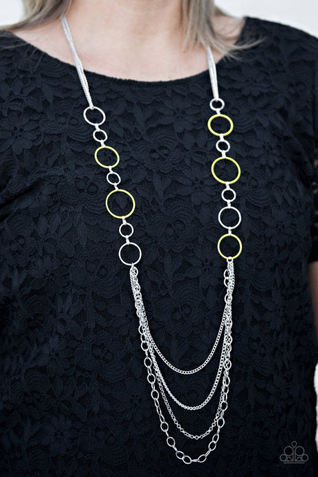 Paparazzi ~ Beautifully Bubbly ~ Yellow Necklace Set