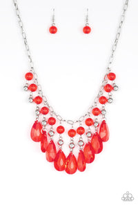 Paparazzi ~ Beauty School Drop Out ~ Red Necklace Set