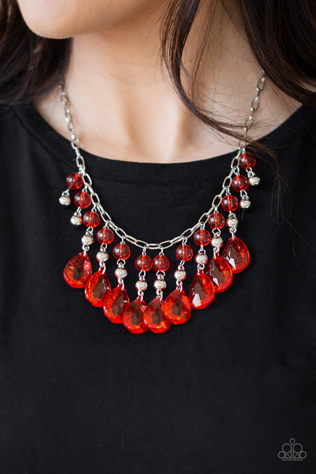 Paparazzi ~ Beauty School Drop Out ~ Red Necklace Set
