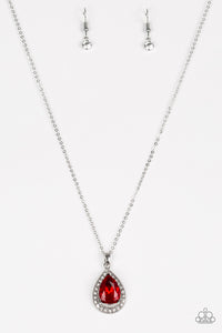 Paparazzi ~ Because I'm Queen ~ Red Pendant Necklace Set