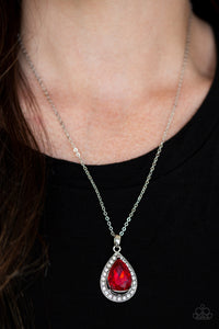 Paparazzi ~ Because I'm Queen ~ Red Pendant Necklace Set