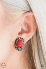 Load image into Gallery viewer, Paparazzi ~ Bedrock Bombshell ~ Red Clip-On Earrings
