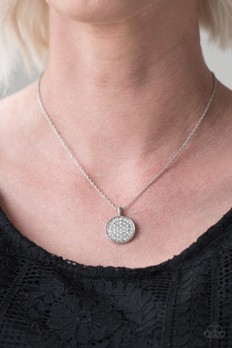 Paparazzi ~ Believe In Glitter ~ White Pendant Necklace Set