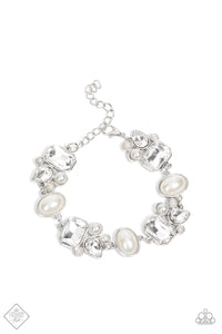 Paparazzi ~ Sensational Showstopper ~ White Necklace and Bracelet Set (Fashion Fix Exclusive)