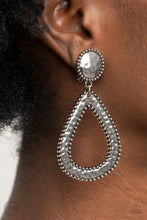 Load image into Gallery viewer, Paparazzi ~ Beyond The Borders ~ Silver Clip-On Earrings