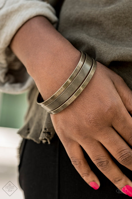 Paparazzi ~ Big Mash Up ~ Brass Bangle Bracelets (Fashion Fix Exclusive)
