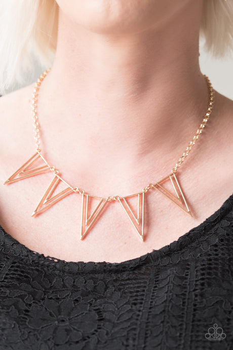 Paparazzi ~ Bite The Big One ~ Gold Necklace Set