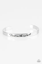 Load image into Gallery viewer, Paparazzi ~ Blessed Is The One Who Trusts ~ Silver Inspirational Cuff Bracelet