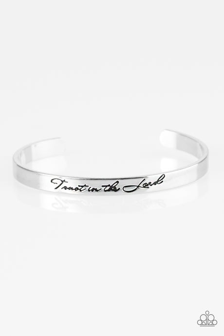 Paparazzi ~ Blessed Is The One Who Trusts ~ Silver Inspirational Cuff Bracelet