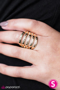 Paparazzi ~ Blissfully Blessed ~ Gold Ring with Stretchy Band