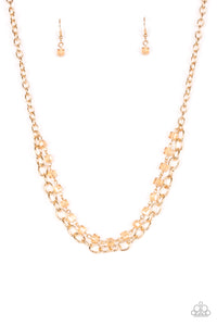 Paparazzi ~ Block Party Princess ~ Gold Necklace Set