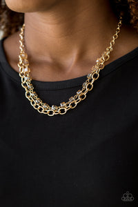 Paparazzi ~ Block Party Princess ~ Gold Necklace Set