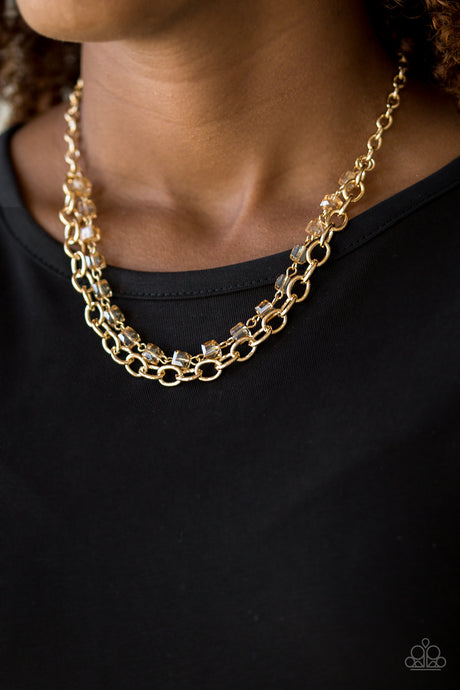 Paparazzi ~ Block Party Princess ~ Gold Necklace Set