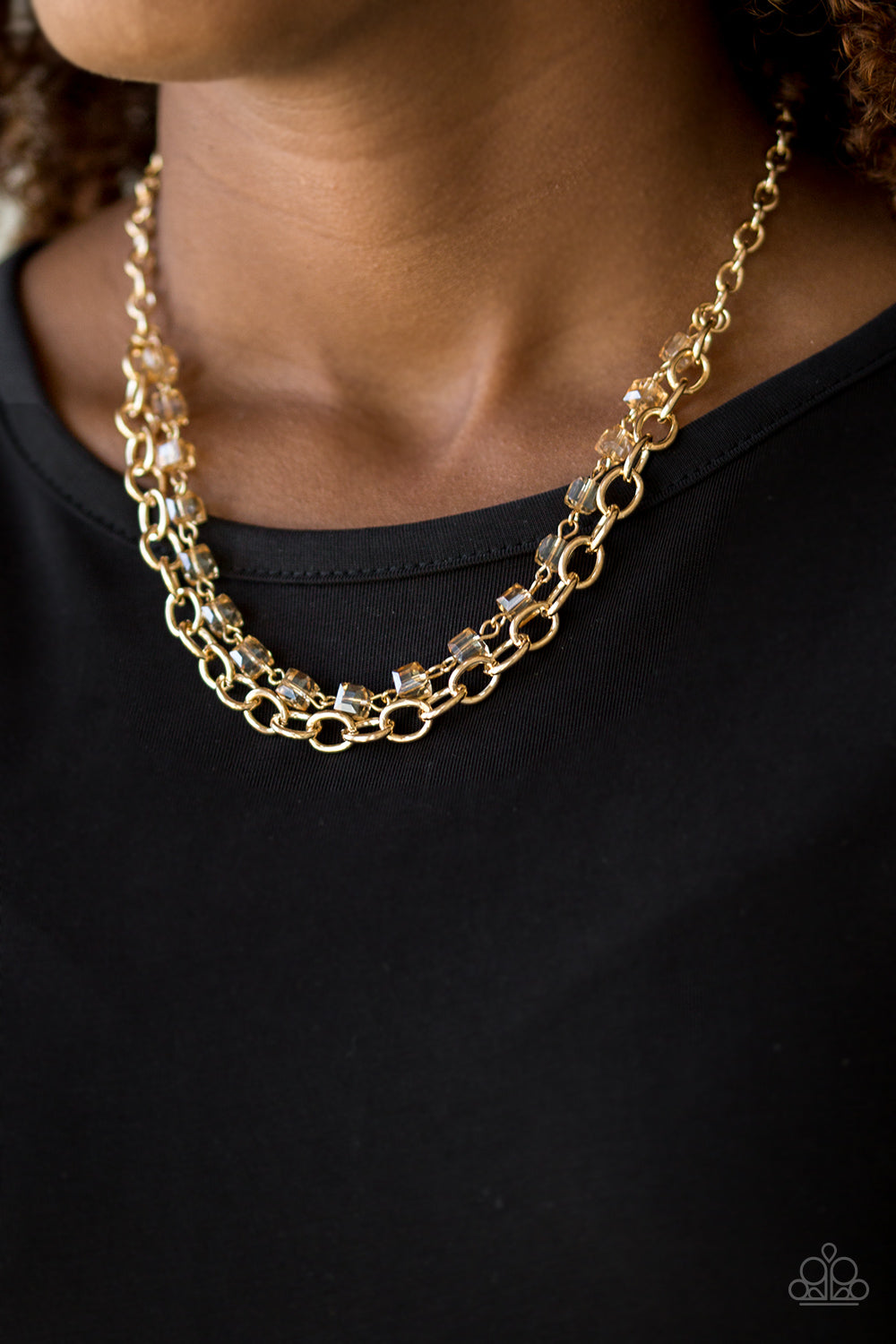 Paparazzi ~ Block Party Princess ~ Gold Necklace Set