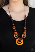 Paparazzi - Boardwalk Party - Orange Wooden Bead Necklace - Klassy Jewelz Boutique
