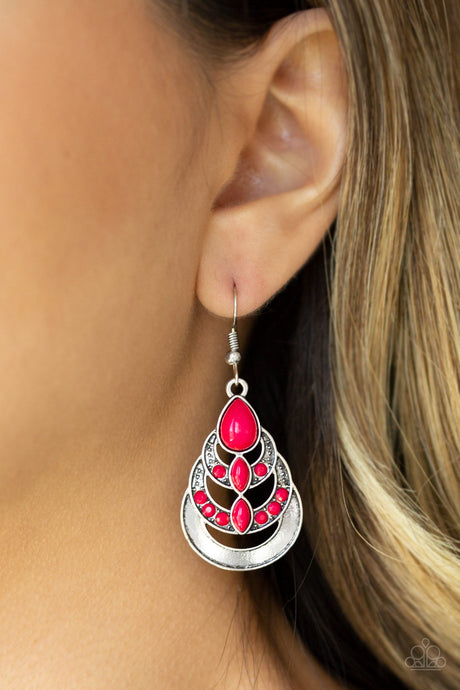 Paparazzi ~ Boho Brilliance ~ Pink Earrings