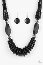 Load image into Gallery viewer, Paparazzi ~ Boldly Belize ~ Black Wooden Bead Necklace Set