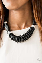 Load image into Gallery viewer, Paparazzi ~ Boldly Belize ~ Black Wooden Bead Necklace Set