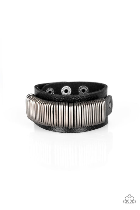 Paparazzi - Boondock Bandit - Black Urban Bracelet (Men's)
