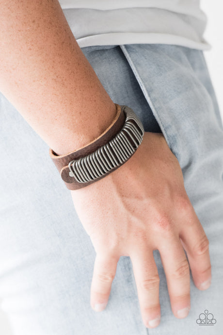 Paparazzi ~ Boondock Bandit ~ Men's Brown Urban Bracelet