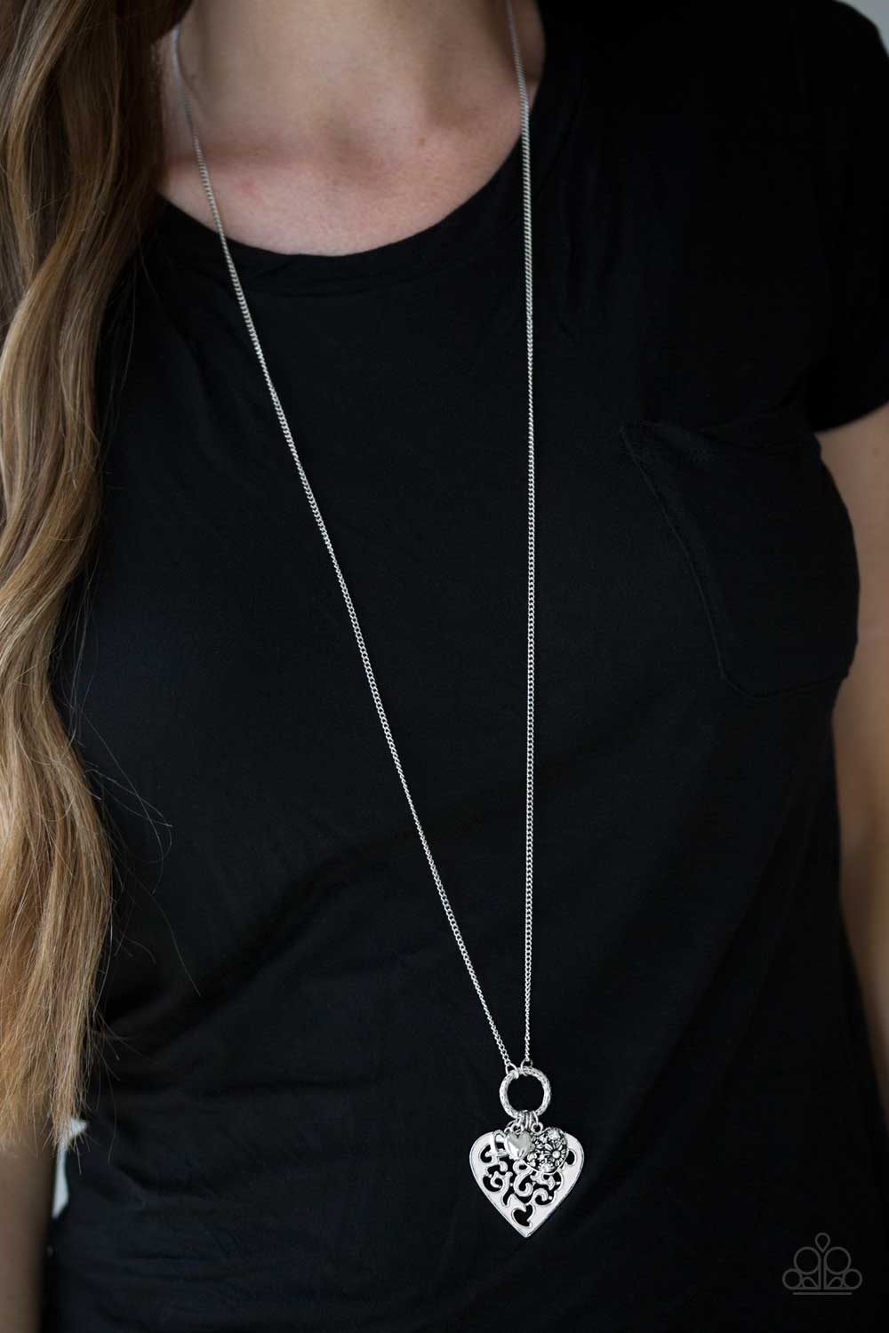 Paparazzi ~ Bountiful Hearts ~ White Necklace Set