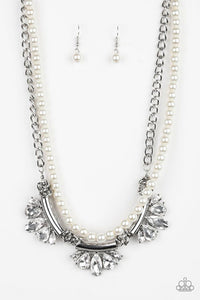 Paparazzi ~ Bow Before The Queen ~ White Pearl Necklace Set
