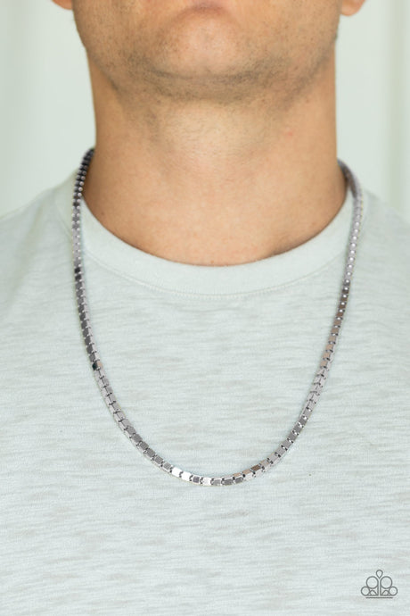 Paparazzi ~ Boxed In ~ Men's Silver Urban Necklace