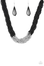 Load image into Gallery viewer, Paparazzi ~ Brazilian Brilliance ~ Black  and Silver Seed Bead Necklace Set