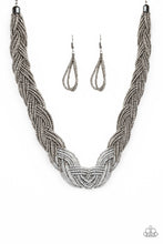 Load image into Gallery viewer, Paparazzi ~ Brazilian Brilliance ~ Silver Seed Bead Braided Necklace Set
