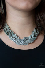 Load image into Gallery viewer, Paparazzi ~ Brazilian Brilliance ~ Silver Seed Bead Braided Necklace Set